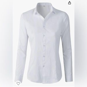 Womens White Button Down Blouse